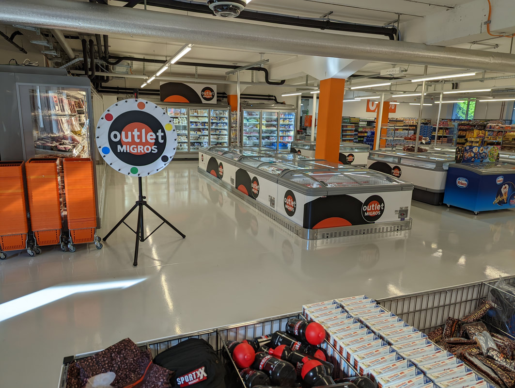 Umbau der neuen Outlet Filiale in Aathal unsere Arbeiten Waren Projektleitung , Bauleitung und Baugesuch Erarbeitung für die Genossenschaft Migros Zürich