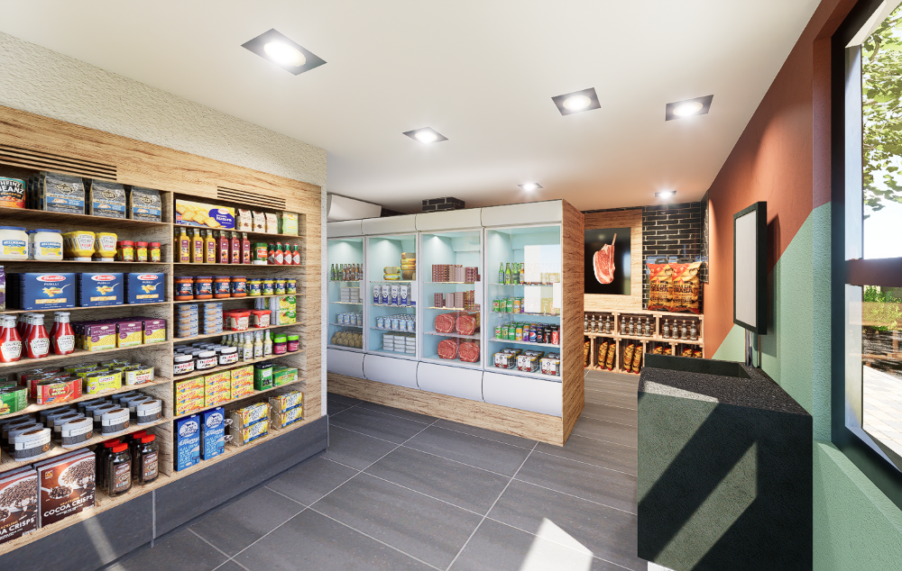 Gestaltung und beratung der Metzgerei Schimmer für Ihr neues 24-7 SB Smartstore Konzept  in Deutschland . Interior Design von der Rolf Hüni GmbH